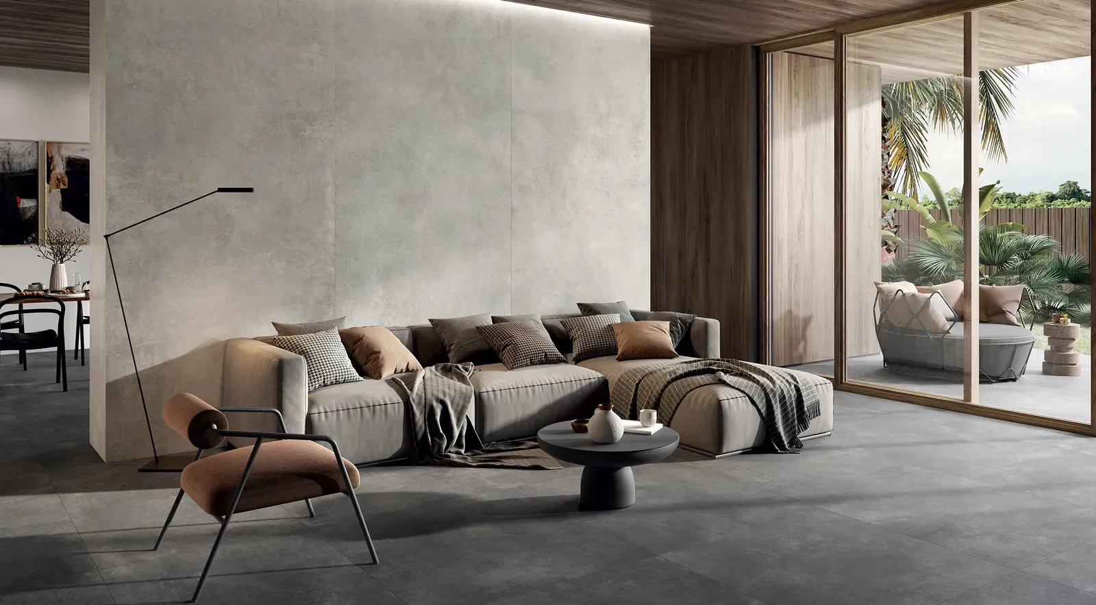 Pavimento e Rivestimento in gres porcellanato serie Volcano Lastre di Ceramica Rondine