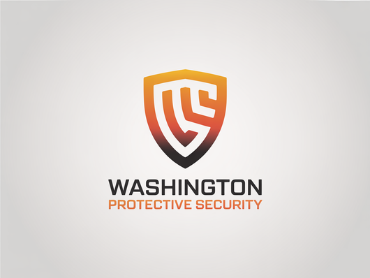 Washington Protective Security logo with gold and red shield icon on a light background