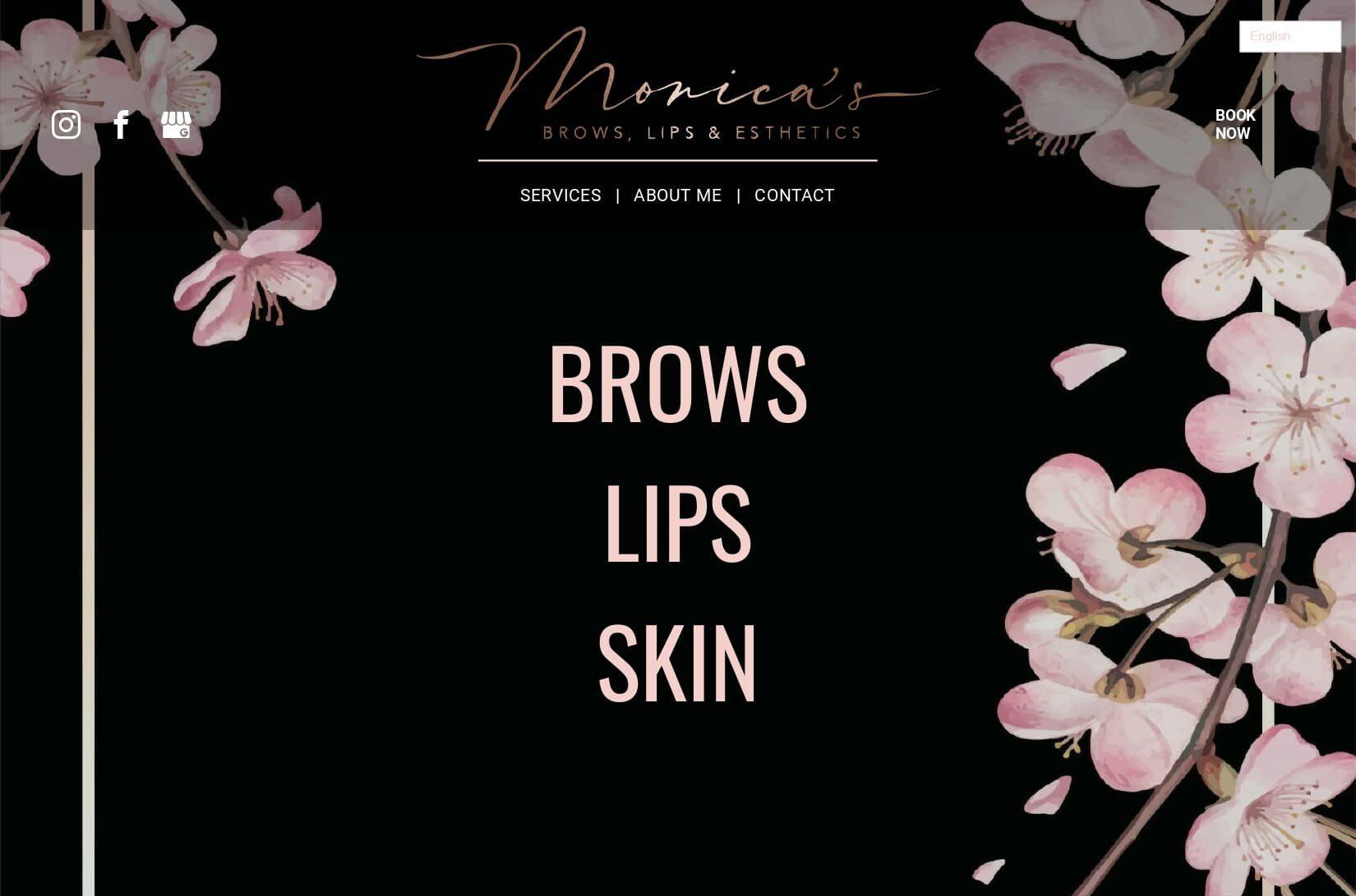 a screenshot of a website for monica 's hair and beauty salon .