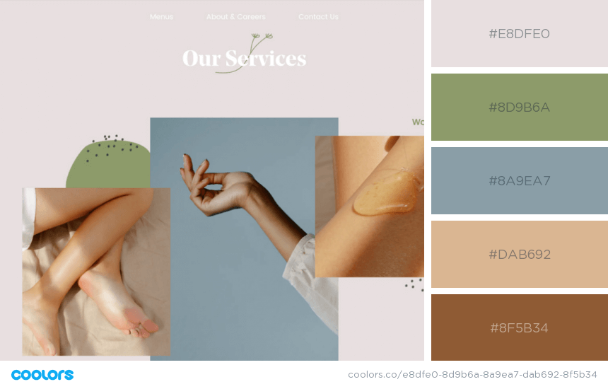 a collage of images of a woman 's legs and a hand .