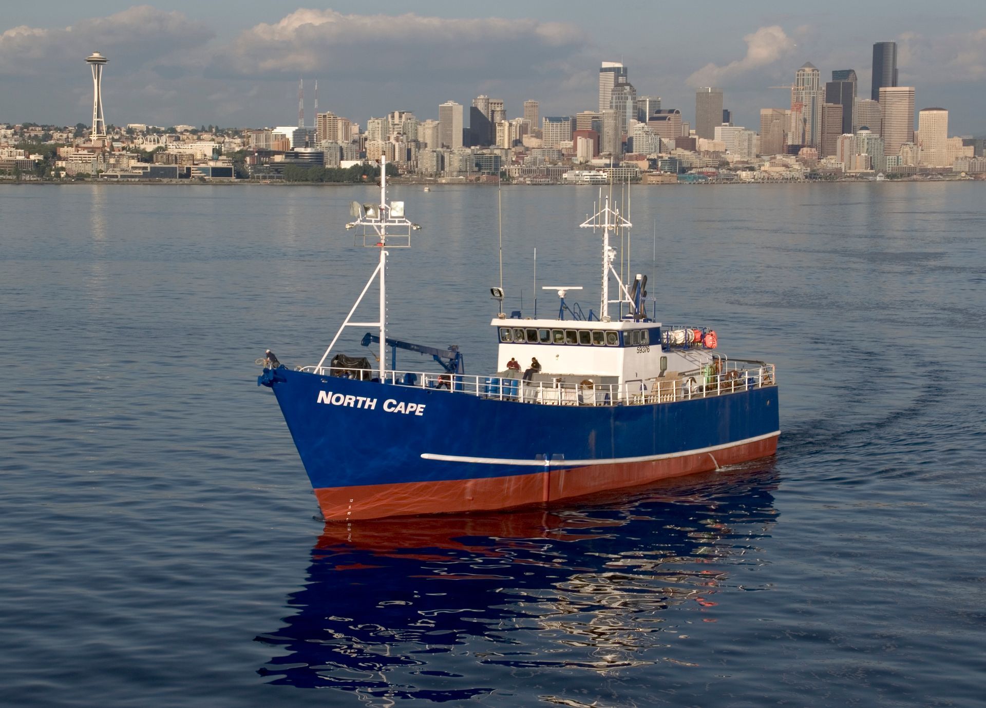 A boat with the name north cape on the side of it
