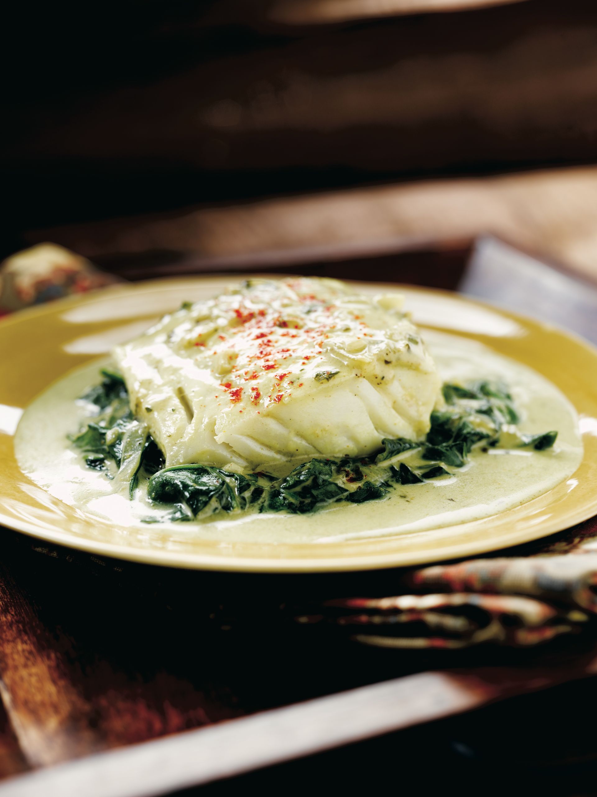 A close up of a plate of food on a table