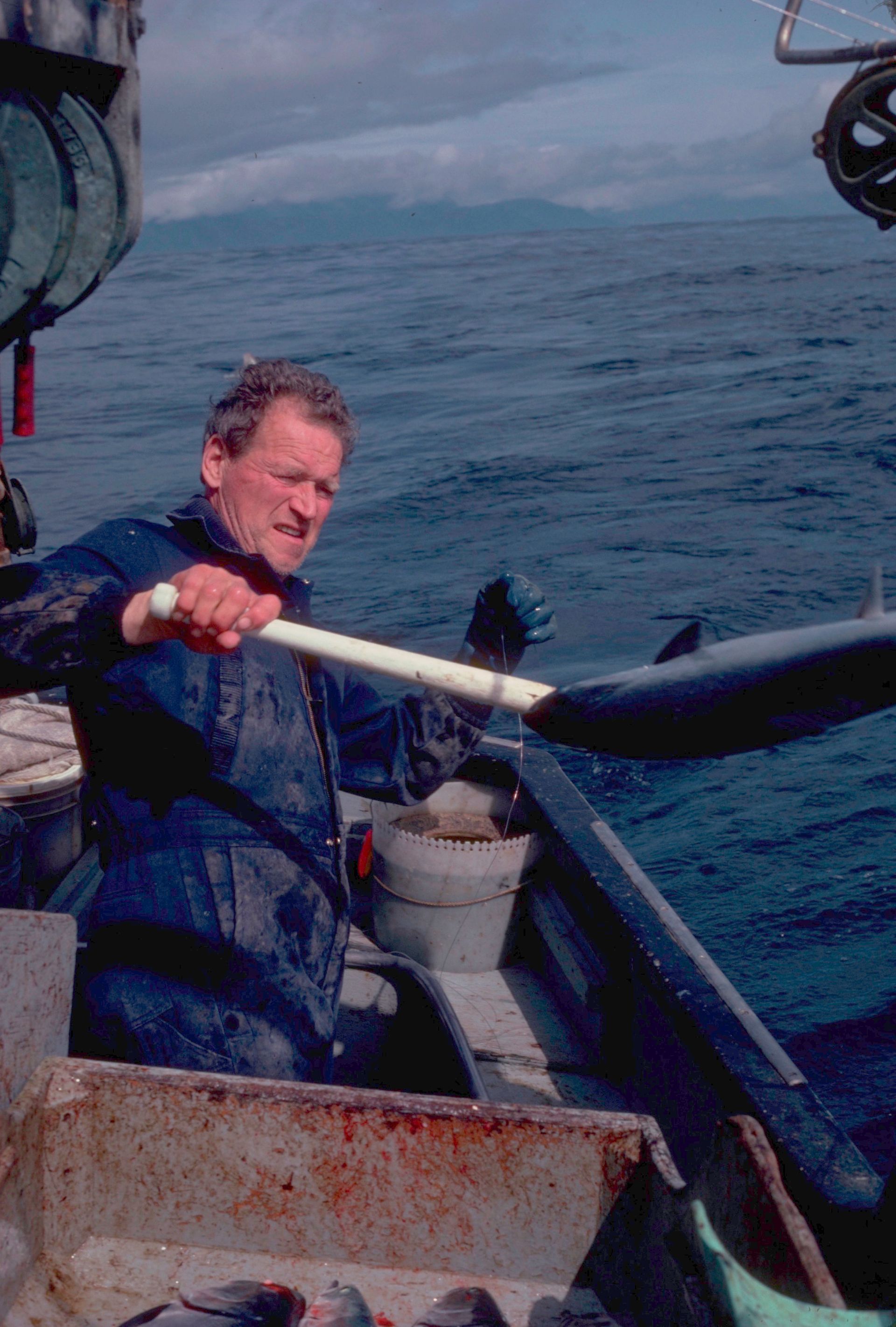 Keane Gau Boats a Salmon