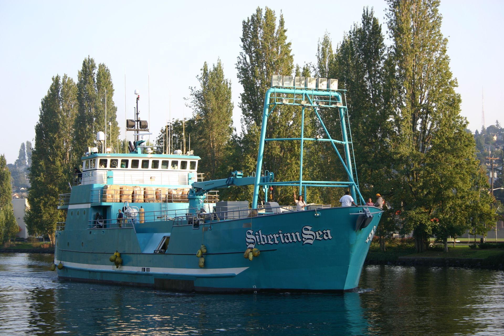 A large ship with the name sherbrooke on the side