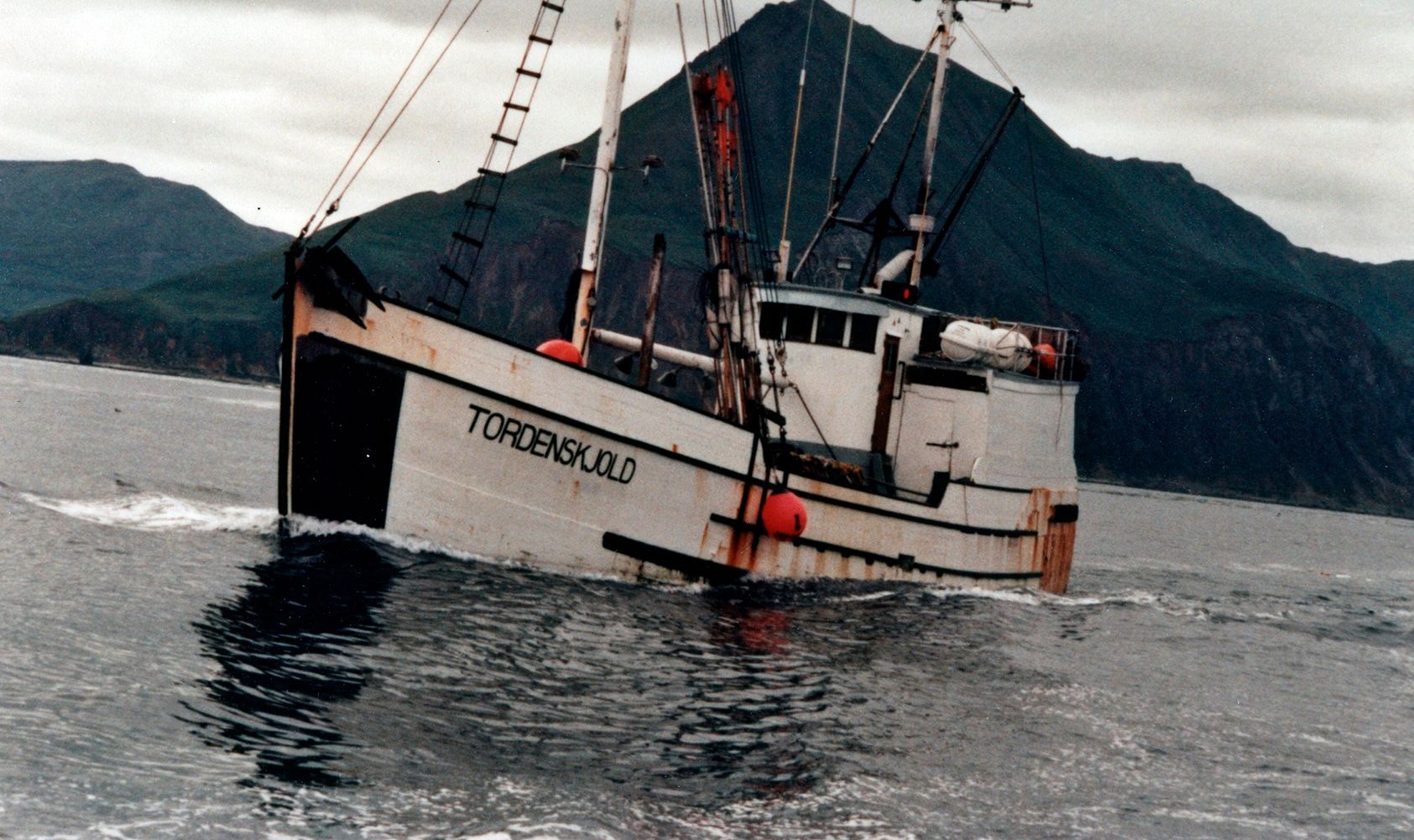 A boat with the name tordenburg on it