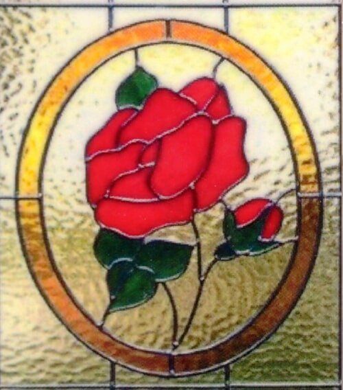 Porta con decorazione a rosa