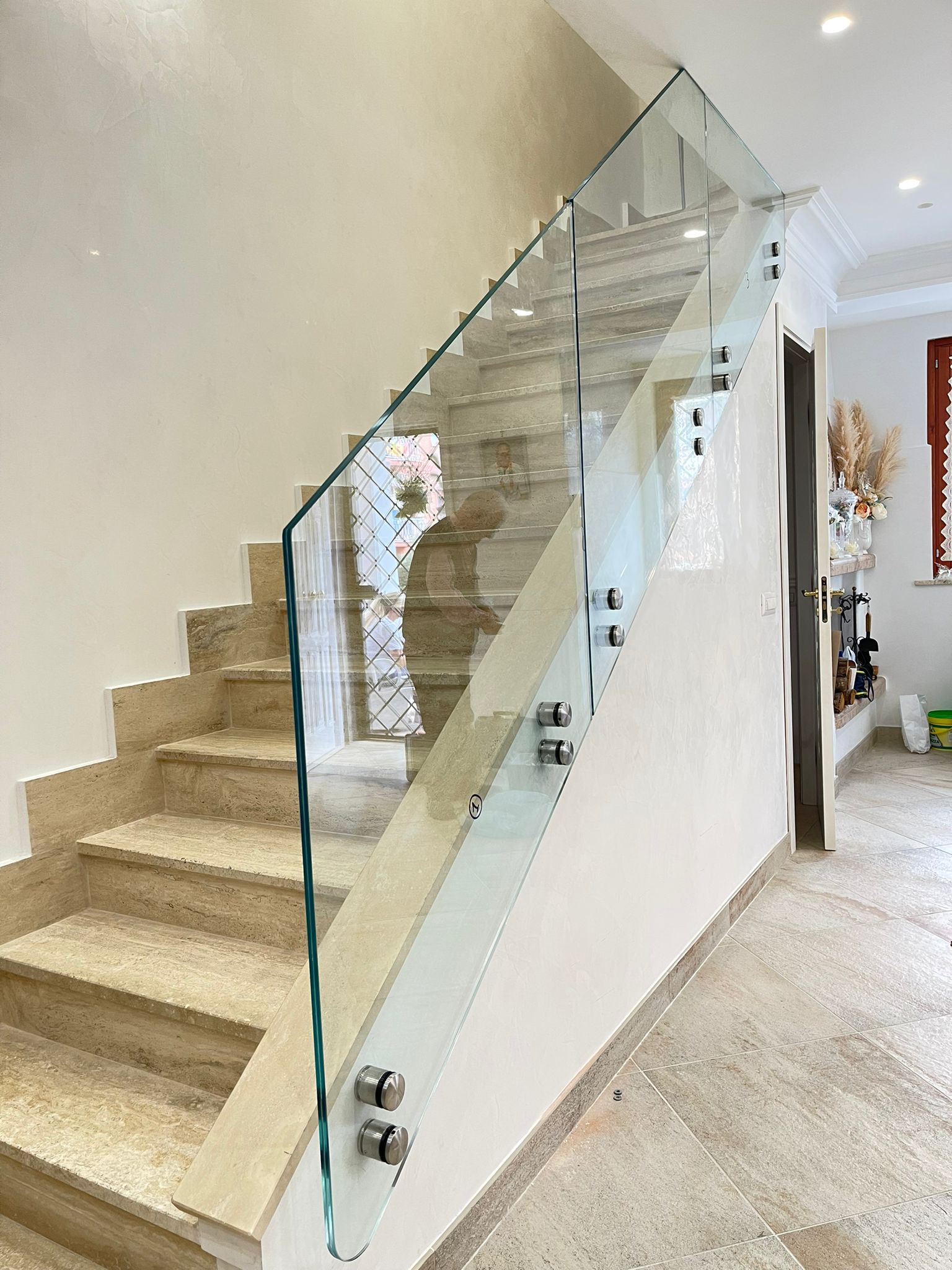 Ringhiera in vetro per scalinata