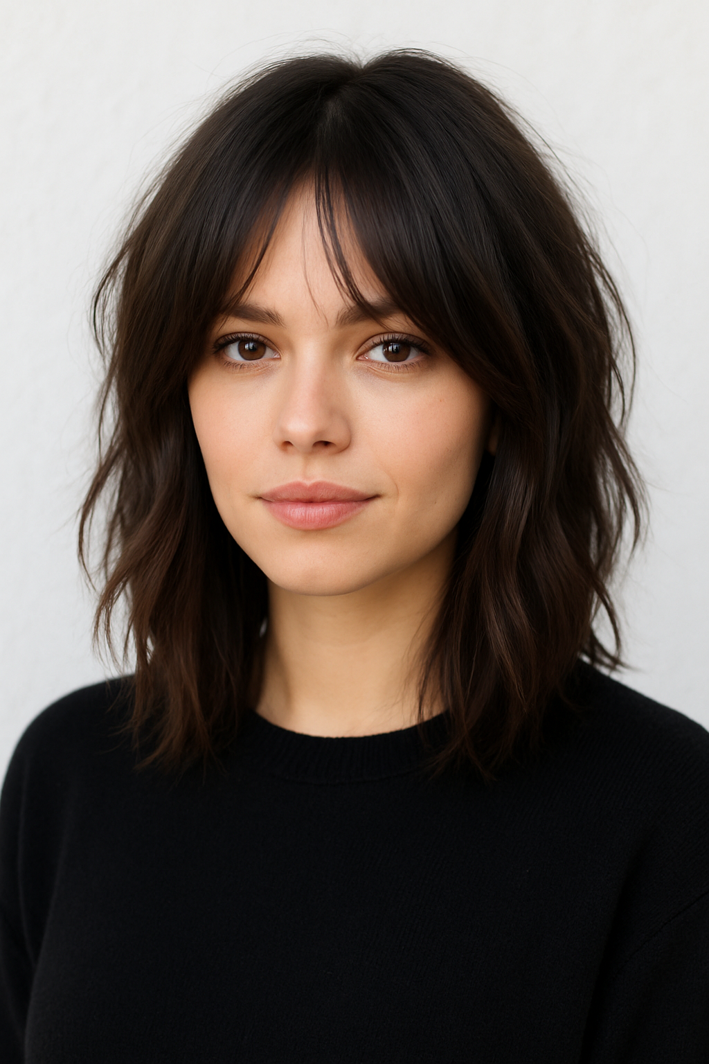 Hairdressing tools: scissors, brushes, and a trimmer arranged on a wooden station.