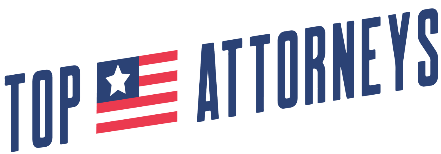 The logo for top attorneys has an american flag on it.