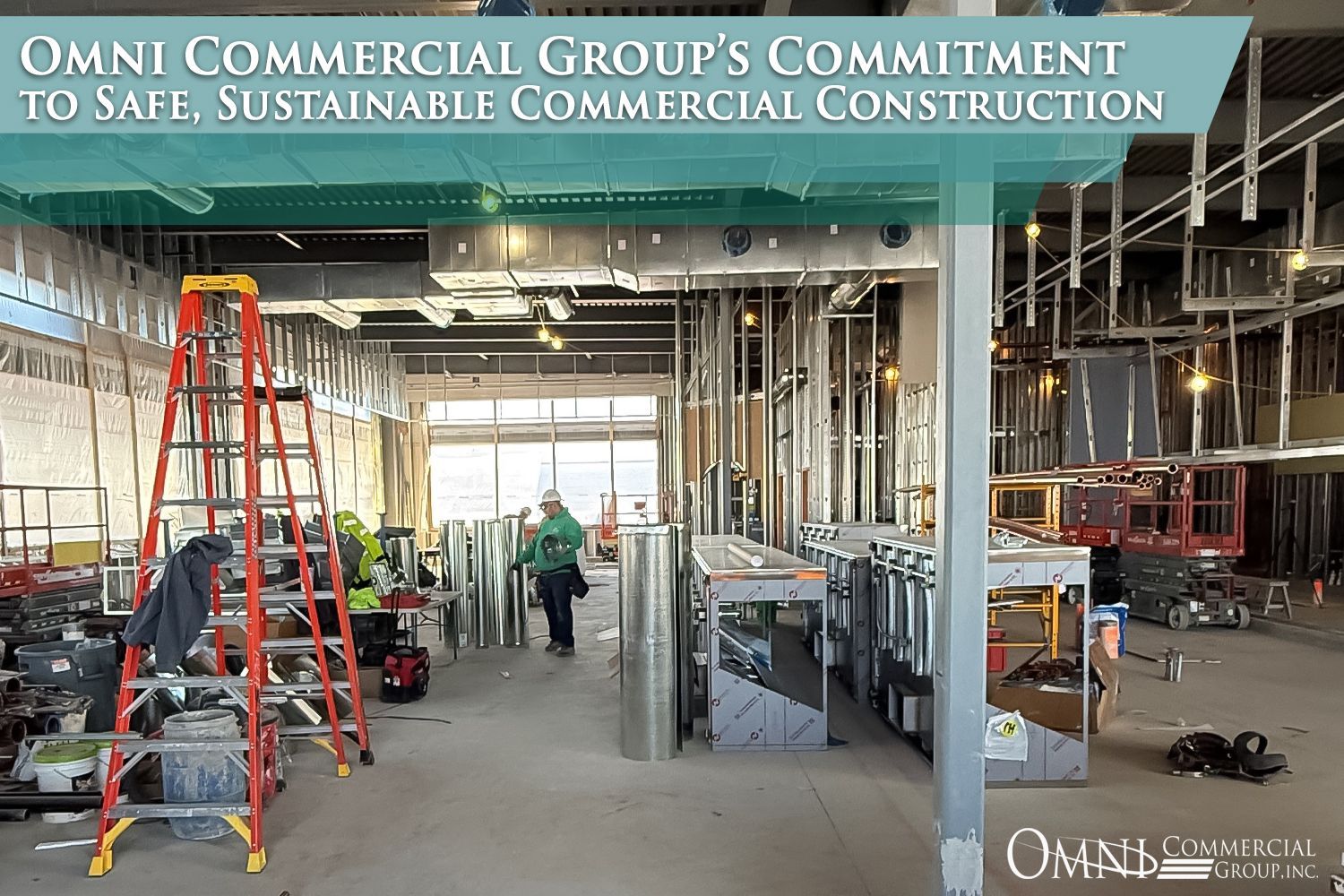 A construction site with the sign