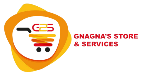 Un logo pour le magasin et les services de g25 gnagna