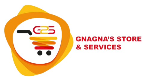 Un logo pour le magasin et les services de g25 gnagna