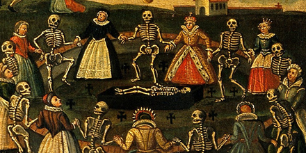 Schilderij van een dance macabre
