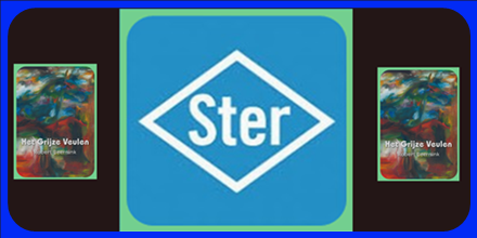 Boekcover Het Grijze Veulen en logo STER