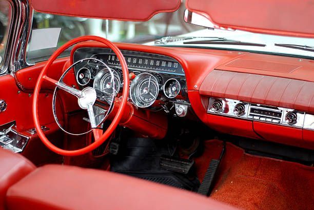 Interieur van een Amerikaanse auto uit begin jaren zestig.