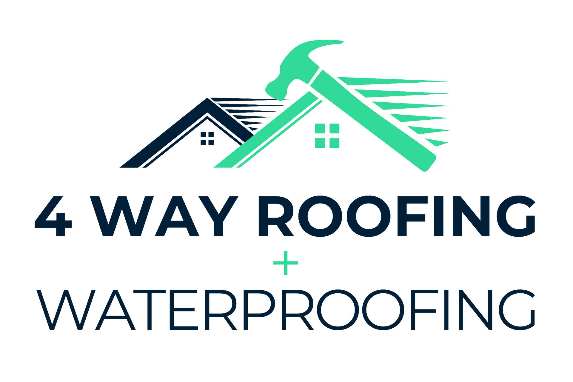 A logo for a company called 4 way roofing and waterproofing.