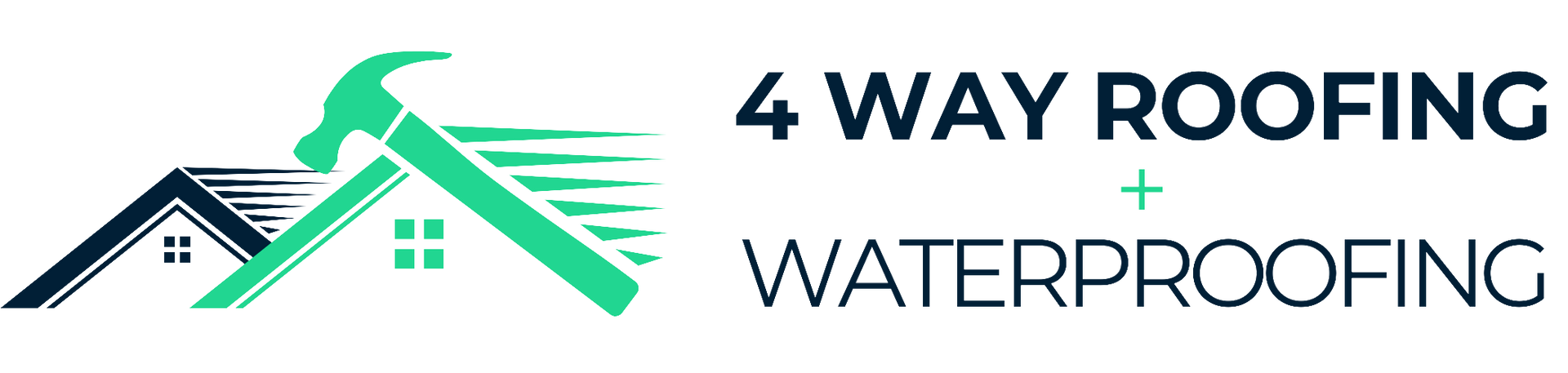 A logo for a company called 4 way roofing and waterproofing.