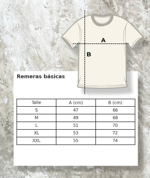 Un dibujo de una camiseta con medidas.