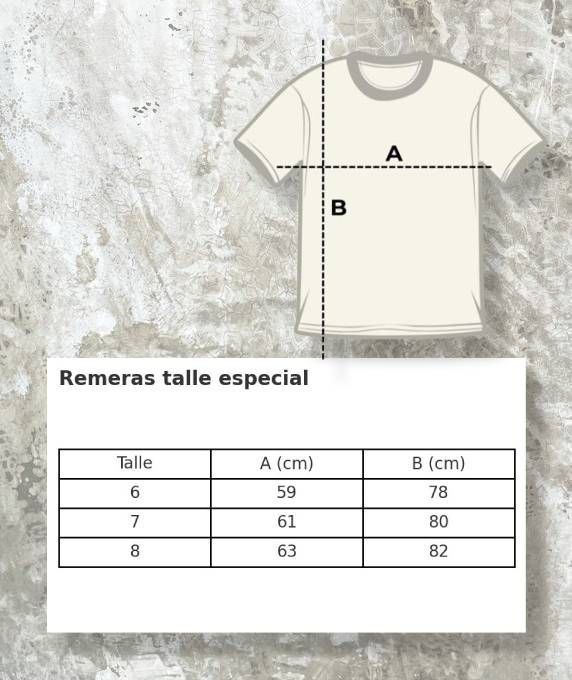 Un dibujo de una camiseta con medidas.