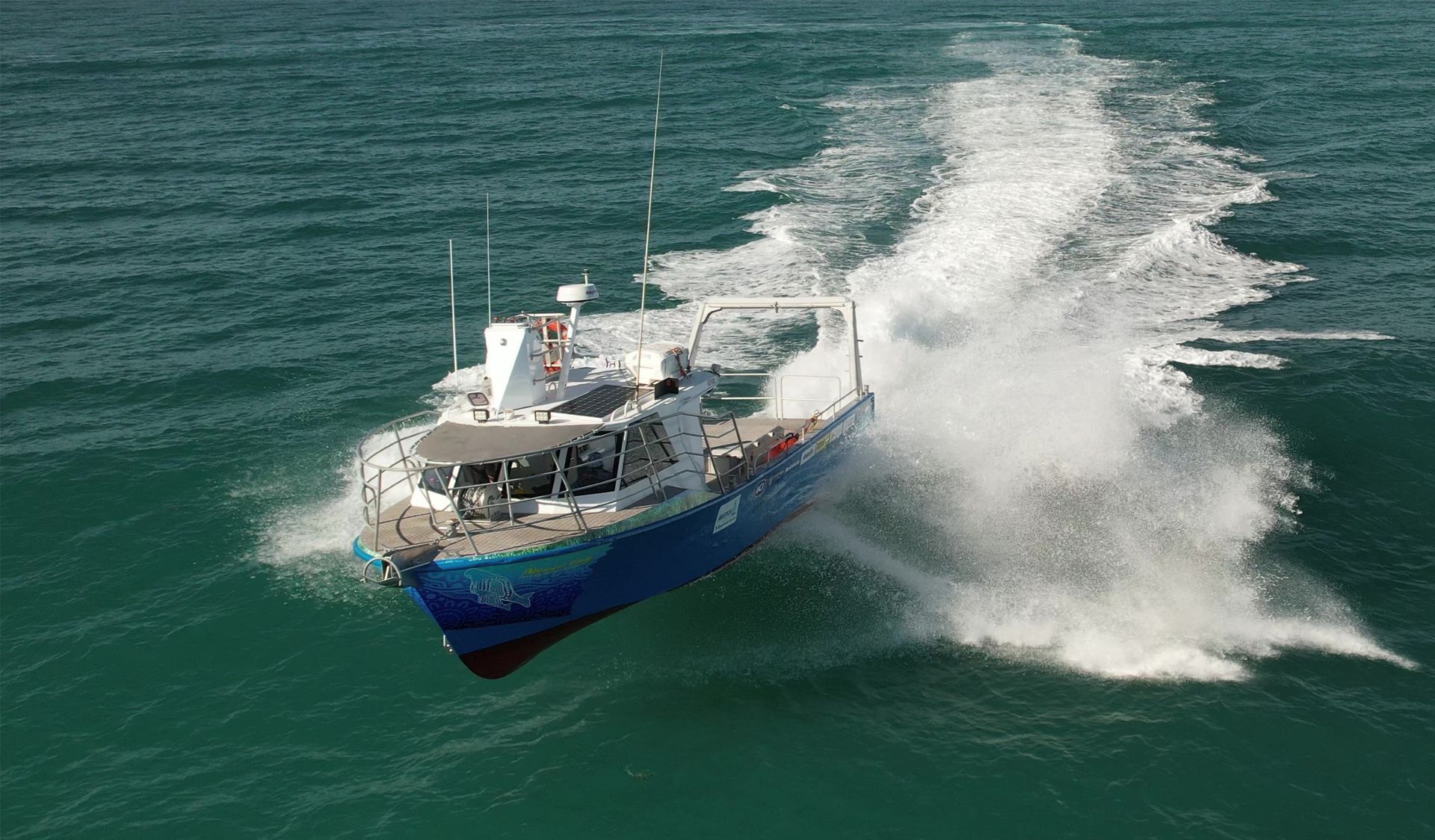 our boat we use to plant the seagrass at Shark Bay