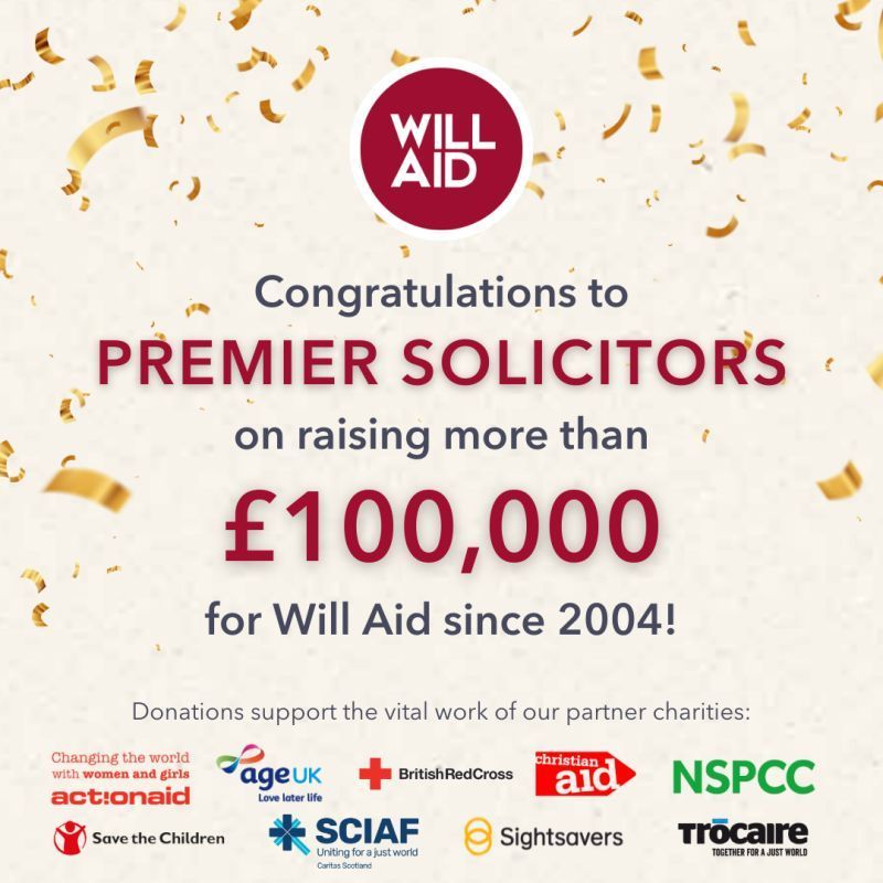 Congratulations to premier solicitors on raising more than £ 100,000 for will aid since 2004
