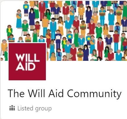 A poster for the will aid community listed group