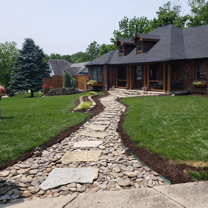 Beautiful Pathway Of A House | Saint Charles, MO | Bert's Lawn Maintenance