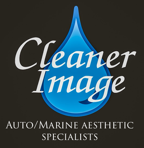 Logo for Cleaner Image: blue water droplet, white text 