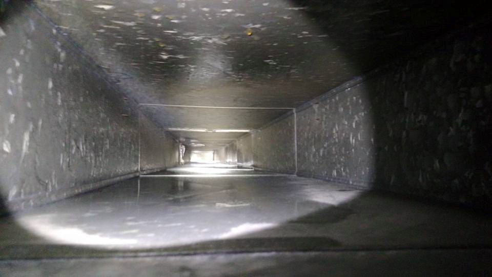 Inside of a Duct With a Light Shining — Grand Island, NE — D&M Air Duct Cleaning