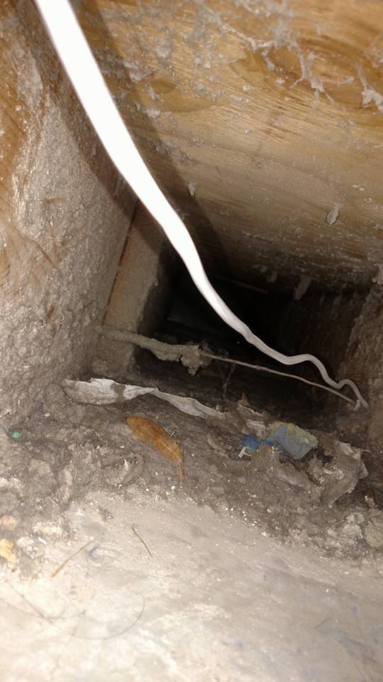 Before Hole in the Ceiling of a Building — Grand Island, NE — D&m Air Duct Cleaning