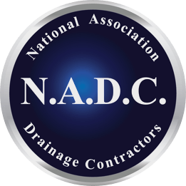 The logo for the national association of drainage contractors