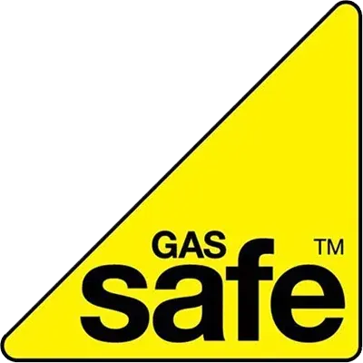 A yellow triangle with the words gas safe tm on it
