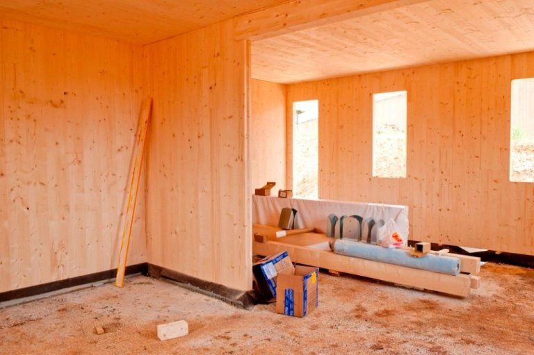 interno casa in legno