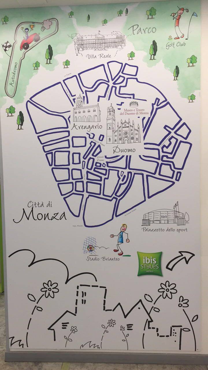 Un disegno di una mappa con la parola ibis su di essa