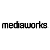 Logo of Mediaworks, featuring an intertwined, stylized