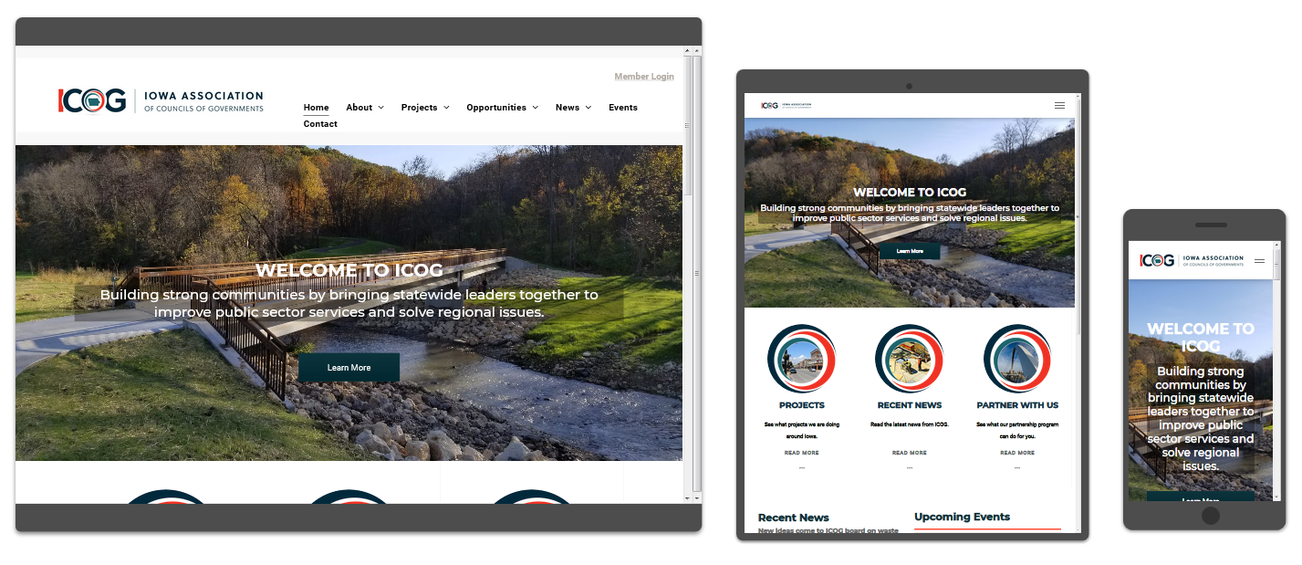 Sample website of Iowa Association of Councils of Governments