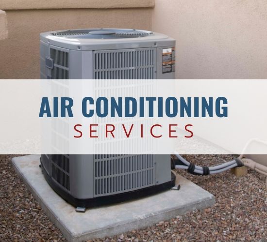 Outdoor HVAC unit with “Air Conditioning Services” text overlay
