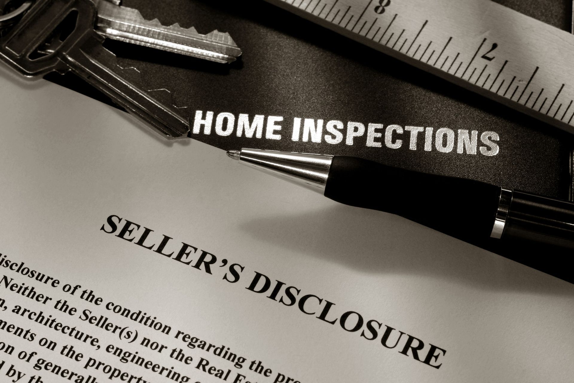 A piece of paper that says home inspections on it