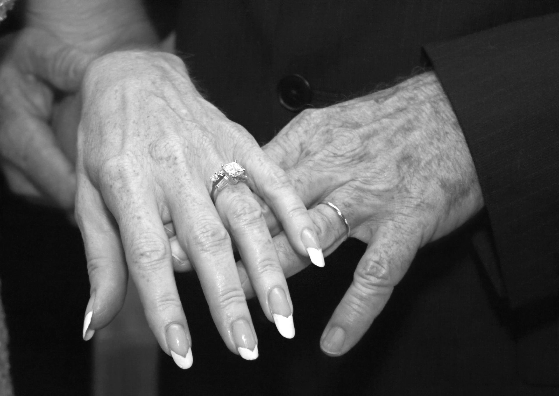 hands of ageing couple