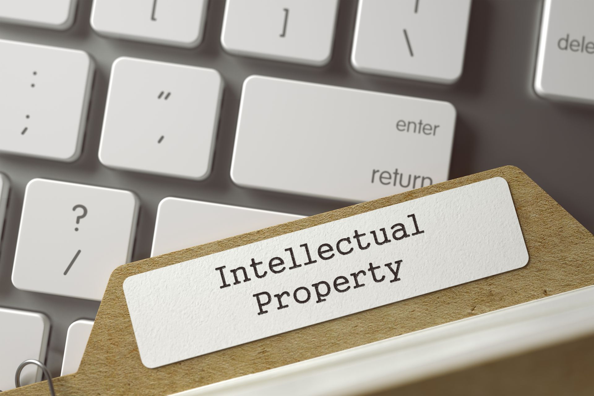 A folder with the word intellectual property written on it