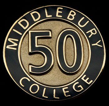 A gold and black emblem for middlebury college