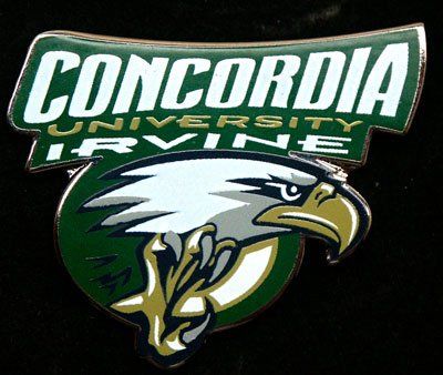 A concordia university logo with an eagle on it