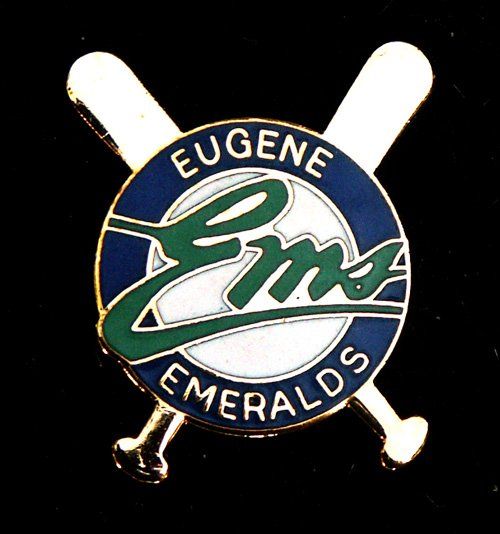 A pin for the eugene emeralds baseball team