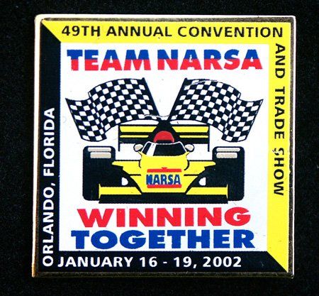 A pin for the 49th annual convention of team narsa