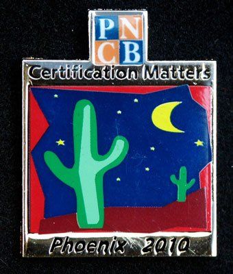 A pin that says pn cb certification matters phoenix 2010