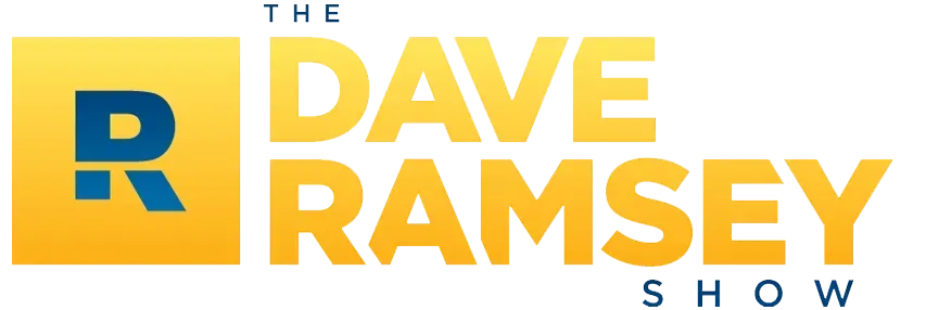 A yellow and blue logo for the dave ramsey show