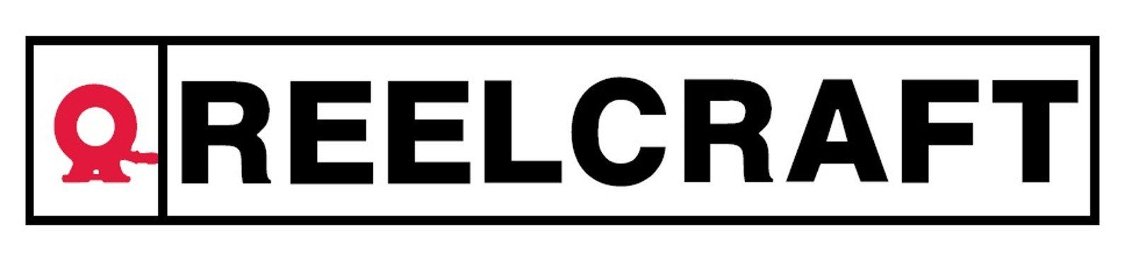 Logo for Reelcraft, with a red design and black text on a white background within a black border.