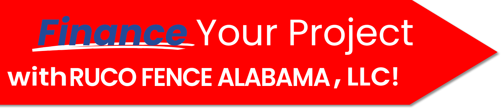 A red sign that says finance your project with premier fence llc