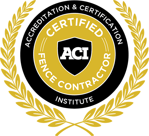 The logo for the aci certified fence contractor institute