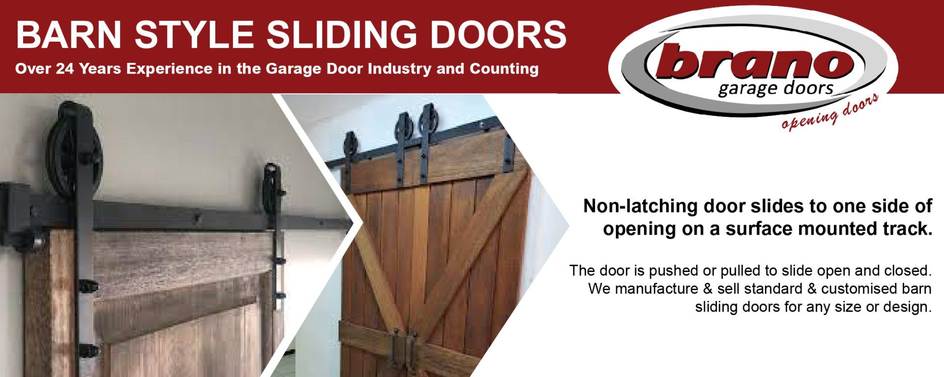 banner advertisement for brano industry doornaments